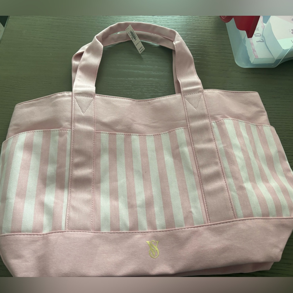Victoria's Secret Pink Striped Tote Bag